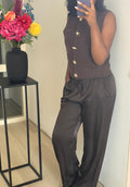 MILLY BROWN SATIN PANTS