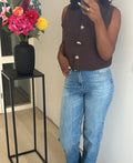 NELLA BROWN TRICOT GILET