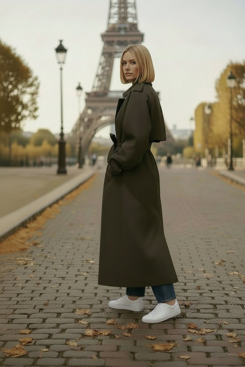 GIOYA BROWN TRENCHCOAT